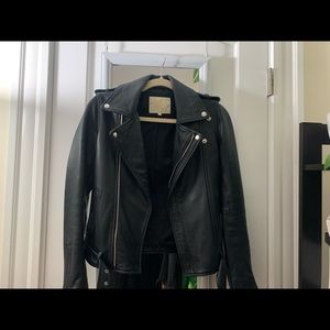 maje leather blazer